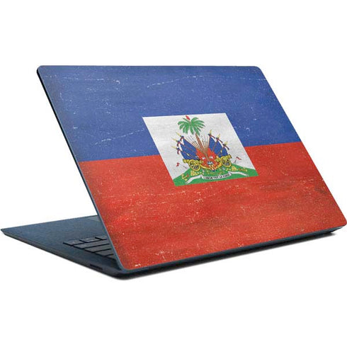 Haiti Flag Distressed Surface Laptop Skin